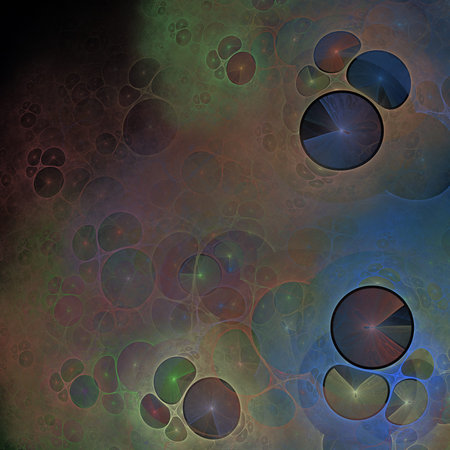 Abstract background with circle shapes, glowing elements and blurred textures. Bears visual...