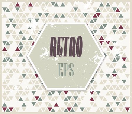 Stylish grungy texture with retro palette. Vintage abstract background with geometrical colorful pattern. Colored trianglesのイラスト素材