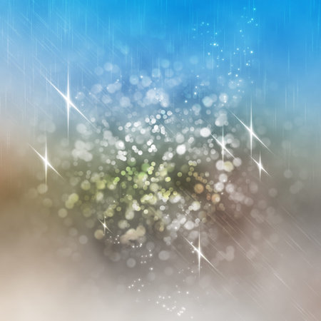 Glittering lights seen through an abstract drawing on foggy window. Colorful texture for Christmas,...