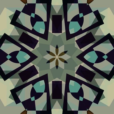 Vector seamless pattern backgroundgeometrical shapes and multiple color. Illustration with high contrast. Kaleidoscope backdrop. Modern banner design template, vector illustration.のイラスト素材