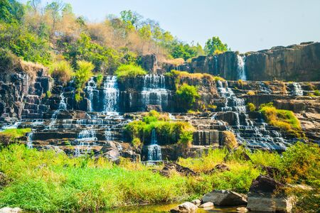 The big Pongour waterfall near Da Lat city, Vietnamの写真素材