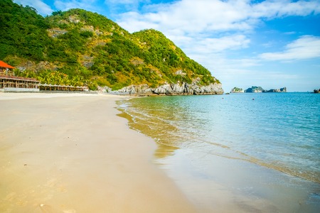 Beautiful rocky islands near Cat Ba, Vietnamの写真素材