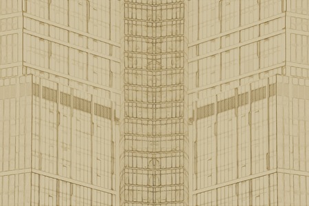 digitally transformed photo of modern office building. Business background.の写真素材