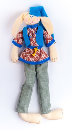 Rural textile dolls, bunny of Anthropomorphic animals.の写真素材