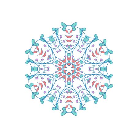 Gorgeous symmetrical patchwork pattern. Colorful floral ornament tiles. For different design uses, as wallpaper, pattern fills, web page background, surface textures for print and dalle production.のイラスト素材