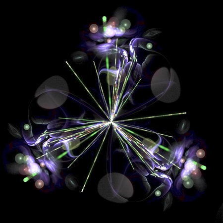 Macro closeup of fractal flower, digital artwork for creative graphic design. Colorful texture with...