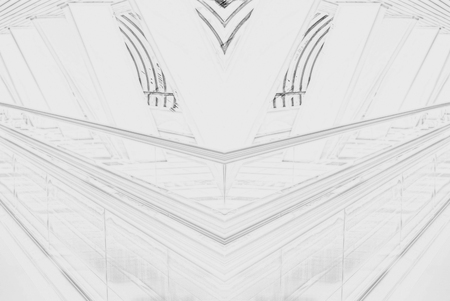 digitally transformed photo of modern office building. Business background.の写真素材