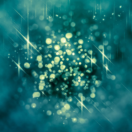 Glittering lights seen through an abstract drawing on foggy window. Colorful texture for Christmas,...