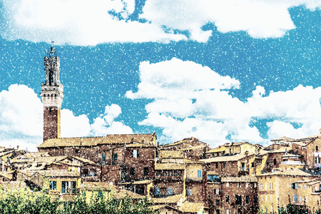 Panorama of Siena, Tuscany, Italyの写真素材