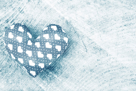 red heart on wood