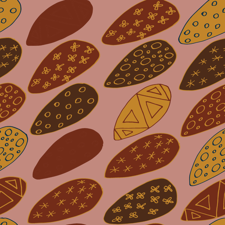 Easter Holiday background, seamless patterns of hand drawn eggsのイラスト素材