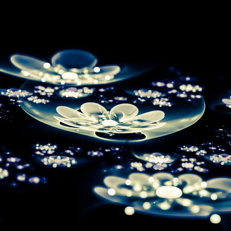 Macro closeup of fractal flower, digital artwork for creative graphic designの写真素材