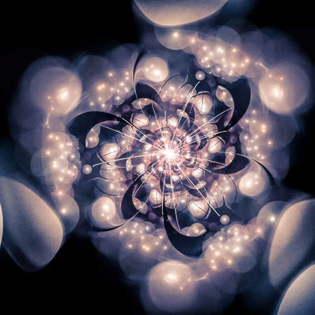 Macro closeup of fractal flower, digital artwork for creative graphic designの写真素材