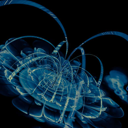 Macro closeup of fractal flower, digital artwork for creative graphic designの写真素材