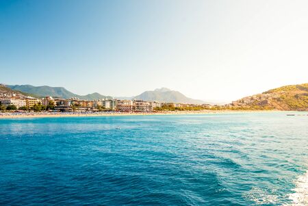 Alanya city and beach of Cleopatra, Turkey.の写真素材