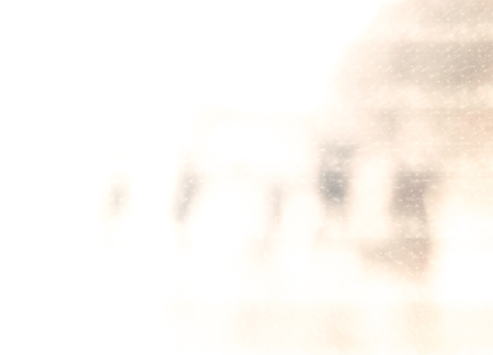 Winter city commuters with snow. Blurred image of people walking on the street. Defocused figures of people with snowing effect and frost.の写真素材