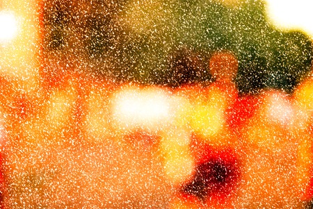 Winter city commuters with snow. Blurred image of workers going back home after work. Unrecognizable faces, bleached effect.の写真素材