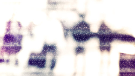 Winter city commuters with snow. Blurred image of people walking on the street. back home after...