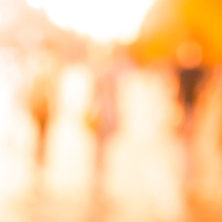 City commuters. High key blurred image of workers going back home after work. Unrecognizable faces,...