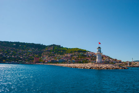 Lighthouse in Alanya, Turkey. Tourist destination.の写真素材