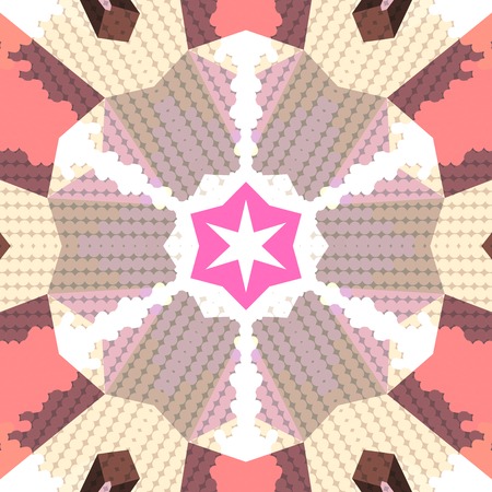 Flat ethnic seamless pattern. Colorful geometrical ornament tiles. For different design uses, as wallpaper, pattern fills, web page background, surface texturesm for print and dalle production.のイラスト素材