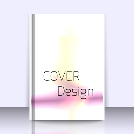 Abstract background for booklet with glowing colorful geometric shapes. Geometrical pattern for covers, banners, booklets and other design uses. For web or printed media.のイラスト素材