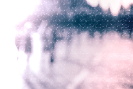 City commuters. High key blurred image of workers going back home after work. Unrecognizable faces, bleached effect.の写真素材