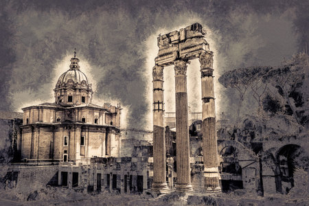 Ruins of the Roman Forum in Rome, Italy. Rome is the 3rd most visited city in the European Union....