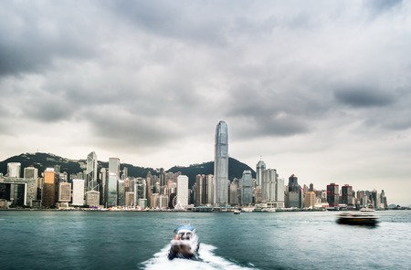 Skyscrapers of Hong Kong in China, Asia. Beautiful travel picture of urban China.の写真素材