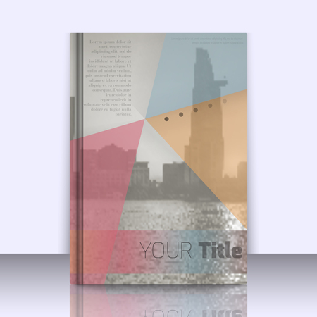 Abstract background with colorful triangles and space for text over stylish blurred image. Texture for covers, banners, booklets, etc. Background texxture for web or printed media.のイラスト素材