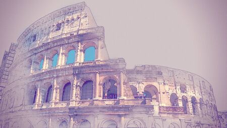 Colosseum, Coliseum in Rome, Italy. Modern painting, background illustration, beautiful picture creative imageの写真素材