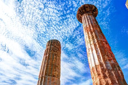 Heracles Temple, Temple Valley, Agrigento, Sicilyの写真素材