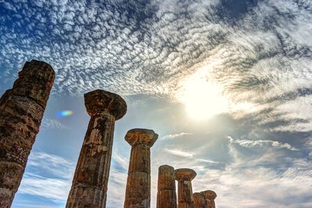 Heracles Temple, Temple Valley, Agrigento, Sicilyの写真素材