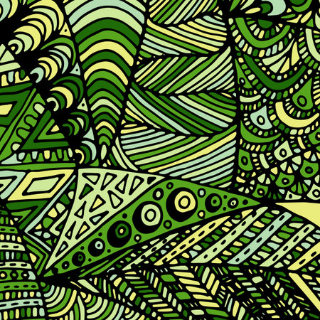 Zentangle ornament. Colorful texture for backgrounds. Made by trace from personal hand drawn sketch.のイラスト素材