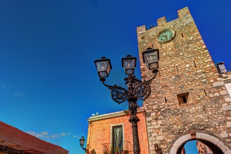City gate in Taormina, Sicilyの写真素材
