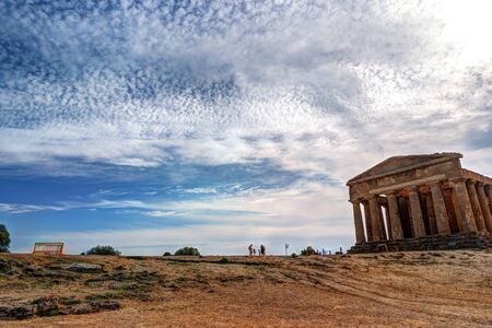 The famous Temple of Concordia in the Valley of Temples near Agrigentoの写真素材