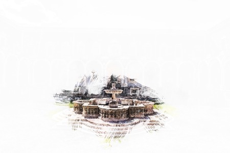 Cloister of the Benedictine Monastery of San Nicolo lArena in Catania,の写真素材