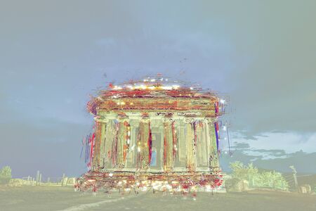 Antique greek temple of Concordia in the Valley of Temples, Agrigento, Sicily, Italyの写真素材