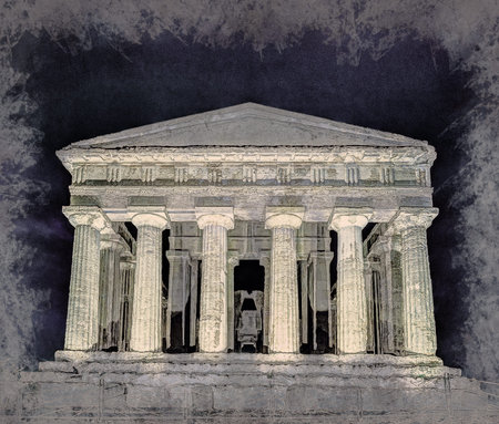 Antique greek temple of Concordia in the Valley of Temples, Agrigento, Sicily, Italyの写真素材