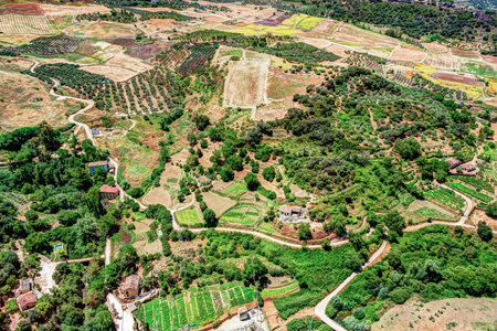 Aerial top view of a landscape