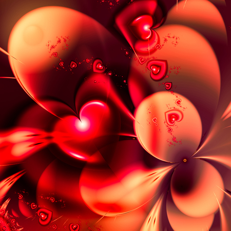 background with red heartsの写真素材