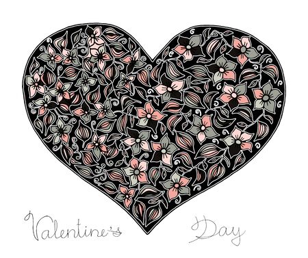 Hand drawn heart with colorful patternのイラスト素材