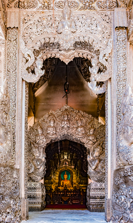 Buddhist temple Chiang Mai, Thailandの写真素材