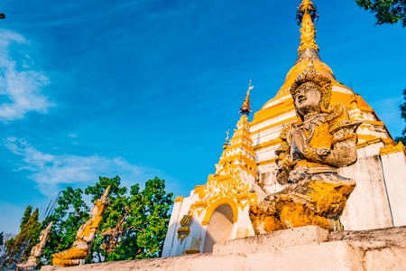 Buddhist temple Chiang Mai, Thailandの写真素材
