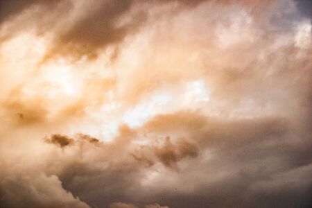 Soft, fluffy and colorful cloud formationの写真素材