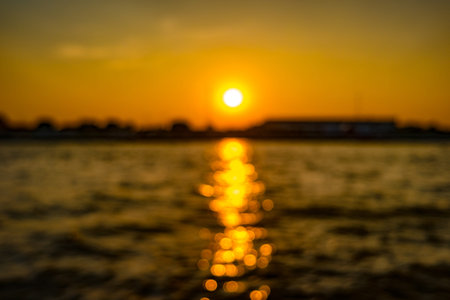 Beautiful sea wave and sky at sunset.