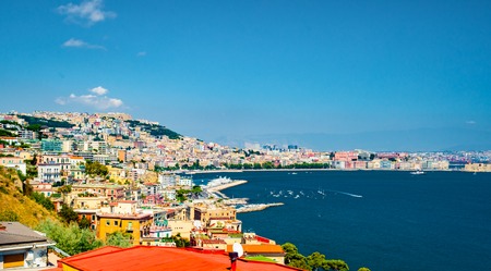 Naples bay scenic view, Italy.の写真素材
