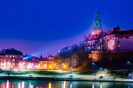 Royal castle of the Polish kings on the Wawel hillの写真素材