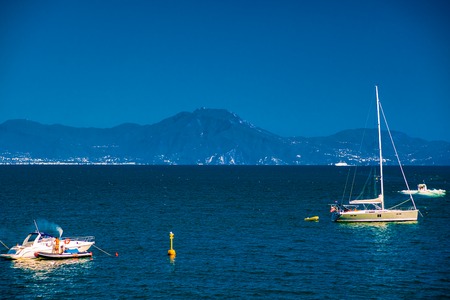 Panorama of Naples, view of the port in the Gulf of Naples,の写真素材
