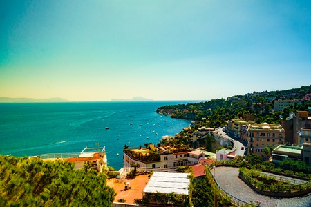 Naples bay scenic view, Italy.の写真素材